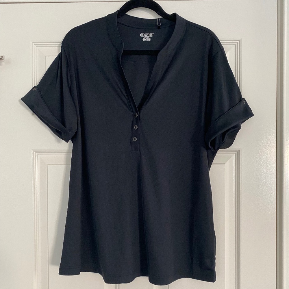 BNWT RR Rolls-Royce embroidered branded sports shirt blouse black 2XL